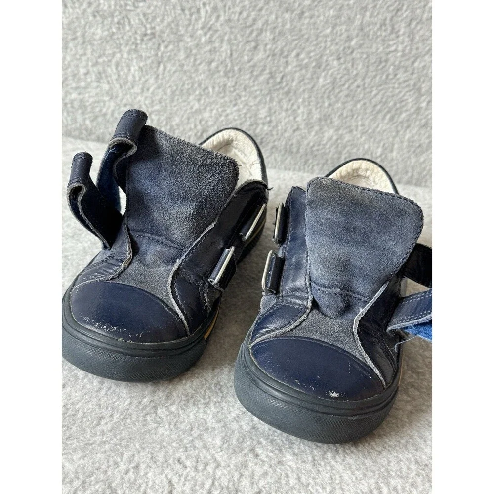 Bartek Leather Shoes Boys 27 Blue Easy On Closure Slip On School Casual